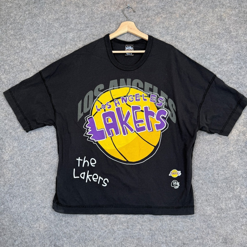 B2SS NBA Lab Los Angeles Lakers Shirt Mens XL Graphic Streetwear Oversized Black